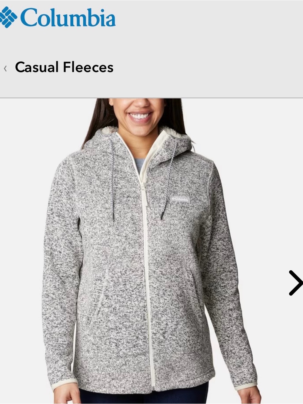 Columbia Women's Heather Gray Full-Zip Hooded Fleece Jacket
